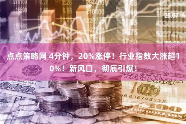 点点策略网 4分钟，20%涨停！行业指数大涨超10%！新风口，彻底引爆！