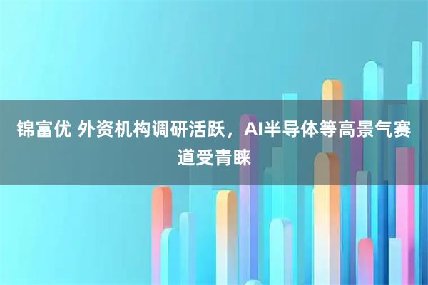 锦富优 外资机构调研活跃，AI半导体等高景气赛道受青睐